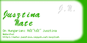 jusztina mate business card